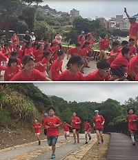 仁愛國小秋季郊遊暨無菸校園健康活動舉辦4K小鐵人路跑。(圖/文:馮紹夫)