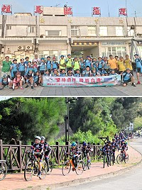 對岸連江自行車會長林豪率31位小車友來馬祖騎車,受到地區大小車友的熱情歡迎!2日進行南竿全島騎乘,所到之處都備受矚目,總算在傍晚完成南竿繞島。(圖/文:曹重偉)