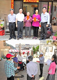 　重陽佳節近，縣長劉增應26日上午專程走訪南竿馬祖村，挨家挨戶向村中65歲以上長者致贈敬老禮金，並開心與長者合影留念。（圖／文：曹重偉）