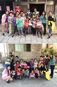 仁愛國小27日舉辦慶祝重陽敬老感恩活動,致贈長者壽麵與小蛋糕,讓長輩們感到溫暖又窩心。(圖/文:吳嘉榮)