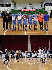 106年連江縣校際運動會27日籃球比賽,中正國中獲得男子組冠軍,介壽國中獲得女子組冠軍,國小組冠軍為介壽國小。(圖/文:吳嘉榮)