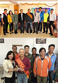 　（上圖）慶祝榮民節，縣府及南竿鄉公所31日舉辦慶祝大會暨表揚典禮，秘書長張龍德與來賓共同表揚今年南竿獲選的模範榮民曾鎮豪。（下圖）慶祝榮民節，莒光鄉公所邀請榮民齊聚一堂，並表揚模範榮民陳松官。（圖／文：曹重偉、宋幸儒）