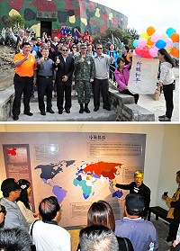 馬祖地區首座軍事文化遺產概念館-勝利堡3日上午9時正式開幕,吸引許多專家學者及軍民鄉親前往觀禮。秘書長張龍德與來賓們一起施放氣球,祈求馬祖永續和平。走訪勝利堡內各主要展示及內部設施,國外來賓都直說不虛此行。(圖/文:曹重偉)