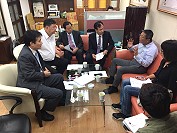 劉增應、陳雪生、張永江3日上午與教育部體育署長林德福協商馬祖興建多功能體育館,依縣府需求大力支持,並朝綠能減碳及永續經營方向設計。(圖:連江縣政府教育處)
