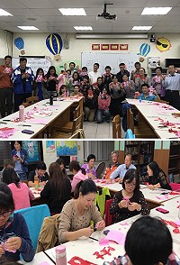 　馬祖剪花藝術到敬恆，剪花達人陳治旭傳授初階的馬祖剪花技巧。（圖／文:宋幸儒）