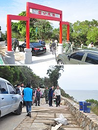 第3屆馬祖國際馬拉松進入最後倒數,相關單位進行最後協調會議並現勘賽道,劉增應要求賽道環境整理,確保選手安全。(圖/文:馮紹夫)