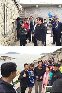 前總統馬英九專程來馬參加馬拉松,10日下午遊芹壁再掀小馬哥旋風。(圖/文:陳鵬雄)