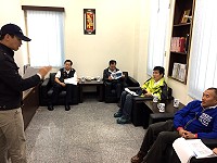 　北竿航站今年度要擴建，縣長劉增應與議長張永江聽取航站簡報，對民航局支持地方發展表示感謝。（圖／文：陳鵬雄）