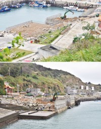 東引南澳水岸休閒廣場二期工程,回填大量土石方造地,營造親水環境和新景點。(圖/文:陳其敏)