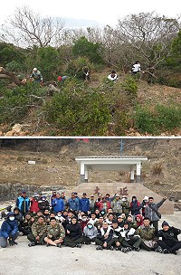 縣府與公所結合北高守備大隊聯手進行大坵島環境整備工作。(圖/文:陳鵬雄)
