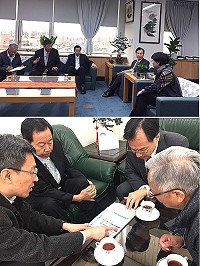 府會首長、立委7日上午分別拜訪交通部運研所、民航局就南北竿大橋建成後,兩島各項資源有效整合,2座機場中擇一改善,更有效規劃及經濟效益再作溝通討論及精準確認。(圖:連江縣交旅局)