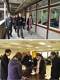 106年地方特考登場,首日到考率約6成3,監試委員尹祚芊、典試委員何寄澎在試務人員陪同下巡視考場。(圖/文:馮紹夫)