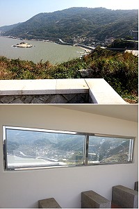 中山國中播音站候車亭觀景平台完工,提供遊客旅人不同角度欣賞芹壁和橋仔聚落美景。(圖/文:陳鵬雄)