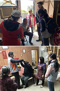 衛生福利局長照專員及台北市聯合醫院神經內科主任劉建良,關懷地方長者,讓依伯依姆倍感溫馨。(圖/文:宋幸儒、莒光健康營造中心)