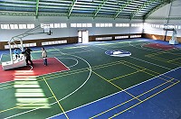 　東引鄉體育館地坪整建工程竣工，辦理驗收後即可重新開放使用。（圖／文：陳其敏） 