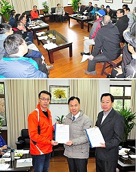 「守護馬祖海洋」相關團體代表、鄉親等與會者表達堅定維護海洋資源決心。(圖:曹重偉)