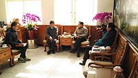 台灣大學教授林俊全20日拜會縣府,雙方將著手協助東莒社協於明年完成台灣地區第一個縣級的馬祖地質公園(部分)的申請。(圖:連江縣政府)