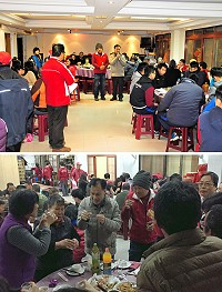 　馬祖境天后宮今年度歲末「全福」餐會20日晚間在廟中交誼廳歡樂登場；縣長劉增應專程到場致意，強調縣府會持續充實媽祖宗教園區。（圖／文：曹重偉）