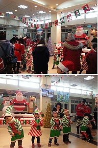 　中山國中與塘岐國小聯手舉辦聖誕義賣活動，惠民市場內人氣強強滾。（圖／文：陳鵬雄）