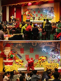 中正國中小22日由班聯會自主籌劃舉辦聖誕圍爐晚會,帶來精彩的舞蹈演出、火鍋圍爐及摸彩活動。(圖/文:吳嘉榮)
