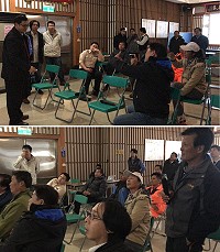 連江縣政府106-110年馬祖港埠建設計畫第二次說明會27日下午在西莒舉行,工務處處長陳忠義親自到場說明。(圖/文:宋幸儒)