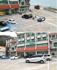 　連江縣交通旅遊局完成郵局前廣場停車格劃設，南警所表示宣導期過後將開始取締違規停車。（圖：馮紹夫、南竿警察所）