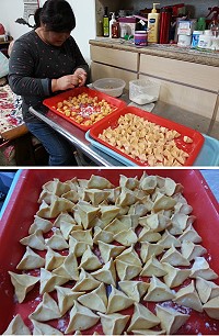 　&#22338;里地瓜採收，陳碧娟堅持純手工製作黃金地瓜餃。（圖／文：陳鵬雄）