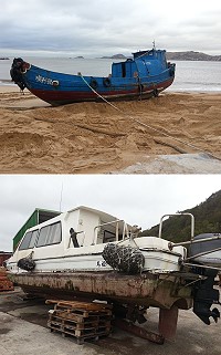 　缺乏大型上架場，地區6噸級以上船隻只能搶灘或吊上岸做維修工作。（圖／文：陳鵬雄）