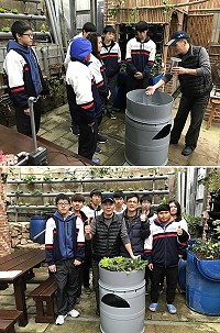 馬祖高中8日安排校外教學活動前往蝦寮食堂參觀魚菜共生實驗基地,讓學生學習大自然與科學的和諧應用。(圖/文:吳嘉榮)