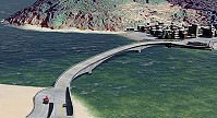 　塘后道採高架路線後，大潮時兩側海水相通，居民認為沙灘上海漂垃圾有可能減量。（圖：本報資料室）