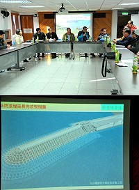 　白沙碼頭外廓防波堤設施改善工程將在農曆年後動工，縣府工務處與包商等北竿召開施工前說明會。（圖／文：陳鵬雄）
