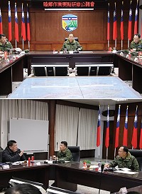(上圖)指揮官主持睦鄰作業要點研修公聽會。(下圖)指揮官聆聽地方需求。(圖/文:謝宏源)