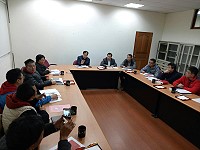 馬祖特藍蠔水產公司17日進行水產產業計畫簡報,說明生蠔養殖計畫以及需縣府協助解決事項。(圖:產發處)