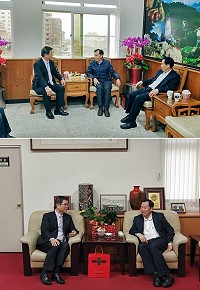 　新任警察局長薛文容到任，23日拜會府會首長， 24日新舊任局長交接。（圖：連江縣警察局）