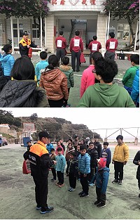 年關將至,西莒消防分隊趁寒假來臨前至敬恆國中小宣導滅火器使用方法及用火、用電安全。(圖/文:西莒消防分隊、宋幸儒)