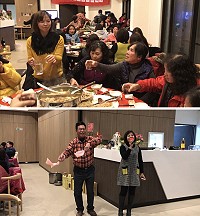 　西莒婦女分會歲末尾牙，姊妹齊聚一堂，場面熱鬧溫馨。（圖／文：宋幸儒）