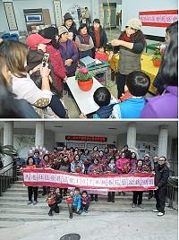 馬港社區發展協會107年新春花藝盆栽研習3日上午在光武堂歡喜登場, 邀請資深花藝好手曹曉芬指導學員製作新春組合盆栽,提前感受溫暖人心的春節氣氛。(圖:馬港社區發展協會)