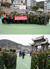 107年國家清潔週誓師大會5日上午於清水運動公園舉辦,動員馬防部官兵、環資局職員及清潔隊員百餘人,場面壯觀;副縣長王忠銘稱讚弟兄及清潔隊員不畏寒風清潔家園。(圖/文:曹重偉)