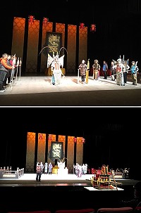 芹壁素人京劇團5日起一連4天在台灣戲曲學院進行演出前的總彩排。(圖:芹壁天后宮廟宇管理委員會)