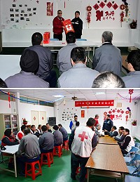　紅十字會馬祖支會會長曹爾忠一行關懷收容人，特選在春節前舉辦入監關懷活動，會同多位理監事前往連江分監探訪，期勉收容人在監期間充實自我，為重返社會做準備。（圖／文：曹重偉）