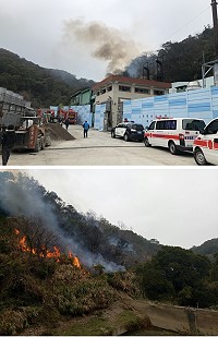 南竿志清電廠後方山坡昨日傳出火警,經30分鐘完全控制火場,讓災情沒有進一步擴大。(圖:連江縣警察局)