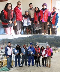 年節將近加上寒流來襲,紅十字會馬祖支會本週特展開寒冬送暖活動,在會長曹爾忠、總幹事陳其平帶領下,下村訪問地區獨居低收老人及東南亞籍漁工,除了噓寒問暖並贈送各式合宜的禦寒衣物。(圖/文:曹重偉)