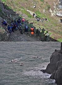 「山猴」宋誌明在兩凸釣點落海失蹤,啟動陸海空聯合搜尋,最後在柴澳囝發現大體。(圖/文:陳其敏)
