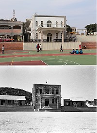 　介壽國中小行政綜合大樓新建工程動工，舊有大禮堂將保留兩側立面及司令台，以原址原樣方式重建。（圖：吳嘉榮、介壽國中小）