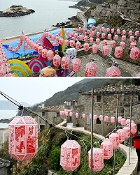 配合元宵盛會,芹壁全村懸掛千盞風燈造型燈籠。(圖/文:陳鵬雄)