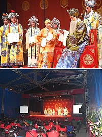芹壁素人御甲戲園演出全本《龍鳳呈祥》獲得在場觀眾熱烈迴響,明晚7時將演出《珠簾寨》,歡迎鄉親到場欣賞。(圖/文:馮紹夫)