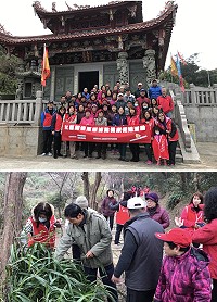 西莒傳統技藝協會社區關懷據點帶著長者走春去,看風景、賞櫻花,享受大自然的氣息。(圖/文:宋幸儒)