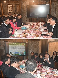 桃園市長鄭文燦率領市府團隊抵馬舉行交流座談,針對未來兩縣市合作提出諸多確切作法。(圖/文:馮紹夫)