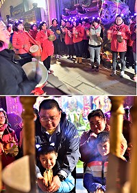 元宵夜,東引「天后宮」、「泰山府」、「白王爺」三座廟宇同時舉辦擺暝慶典活動,氣氛非常熱鬧。(圖/文:陳其敏)