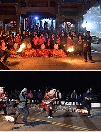 莒光獨有擺暝活動餘興節目,「孩囝追火把」競賽-「跑火賽」西莒歡樂登場。(圖/文:宋幸儒)